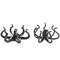 Black Aluminum Metal Octopus with Splayed Arms Sculpture Set